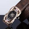 Men's Genuine Crocodile Pattern Leather Belt with Automatic Buckle - Stylish Casual Business Accessory