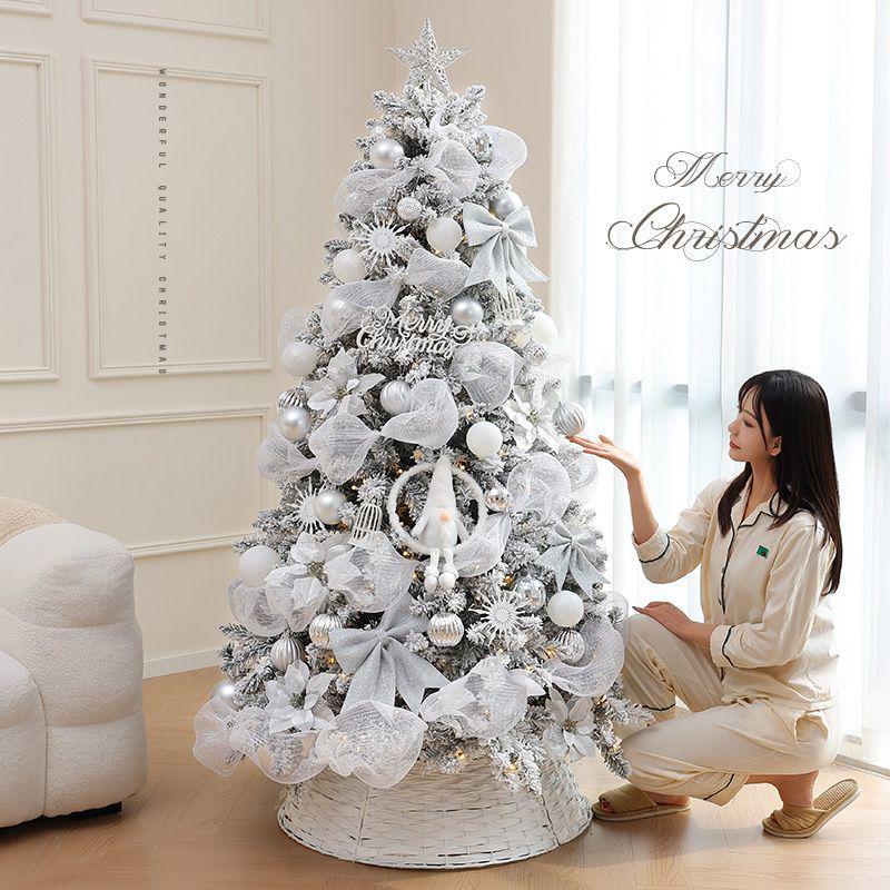 2M Luminous White Flocked Christmas Tree for Home or Window Decoration