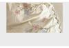 Juego de Cama de Lujo Francés Estilo Princesa de Algodón y Lino Bordado con Encaje de Cuatro Piezas con Funda Nórdica