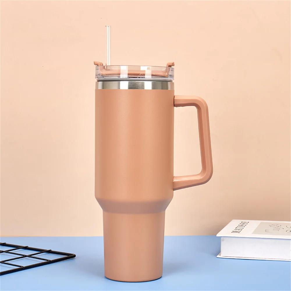 40oz Becher Vakuumisoliert Thermoskanne Kundenspezifischer Reisebecher Edelstahl Wasserflasche Kaffeetassen mit Henkel Outdoor Trinkgeschirr