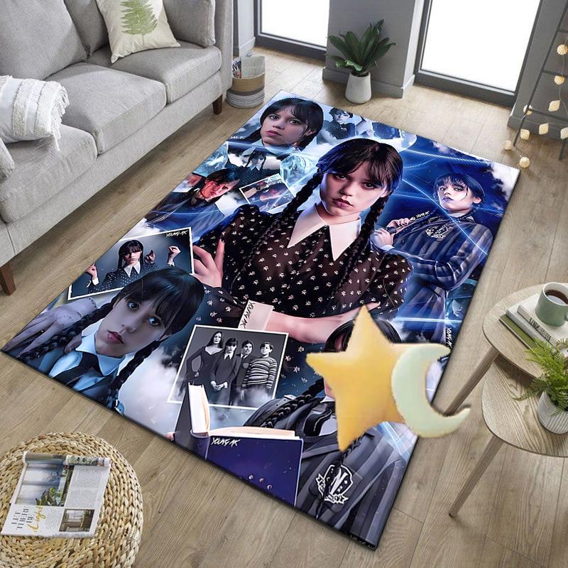 Wednes-day Gothic Family Reunion Office Rug Chair Mat, Game Carpet, Suitable for Front Door, Bedroom, Living Room, Desk, Holiday Gift