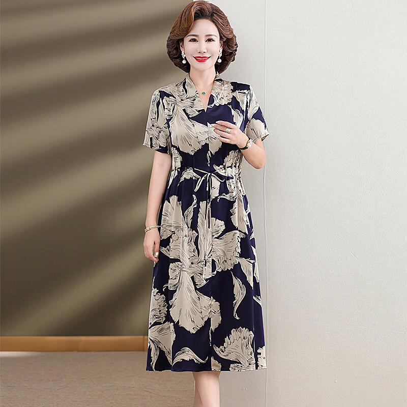 Yalu Women s Summer V-Neck Short-Sleeve Dress 2XL