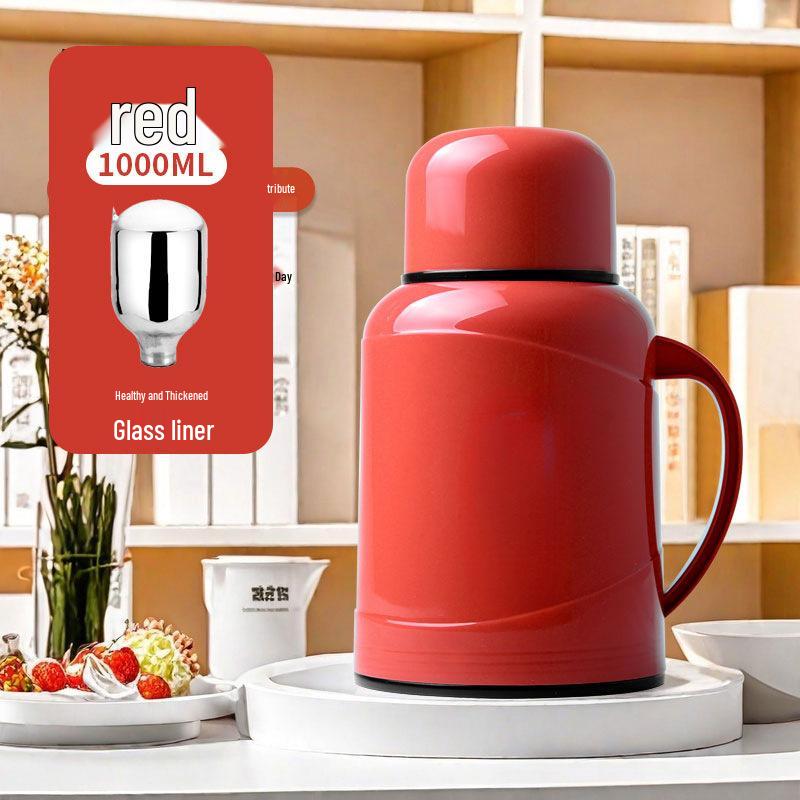 

2025 Thermos Flask with Glass Liner: Large Capacity, Insulated Kettle for Home and Students, Stylish and Compact Design