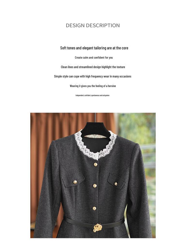 Elegant French Retro Style Waist-Hugging Dress for Women