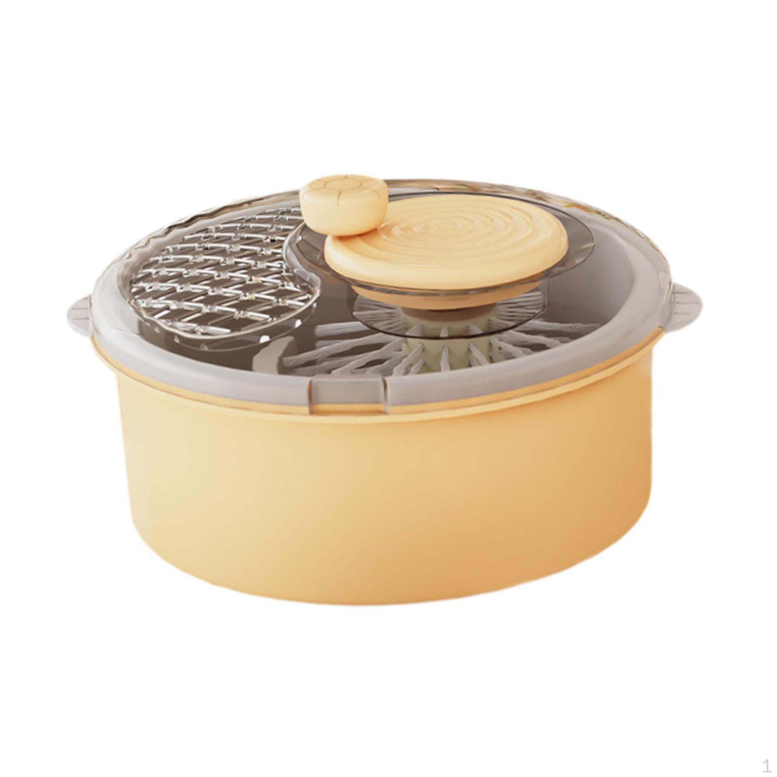 

Fruit And Vegetable Washer Hand Crank Manual Rotatable Salad Cleaning Tool with Wide Non Slip Base жёлтый