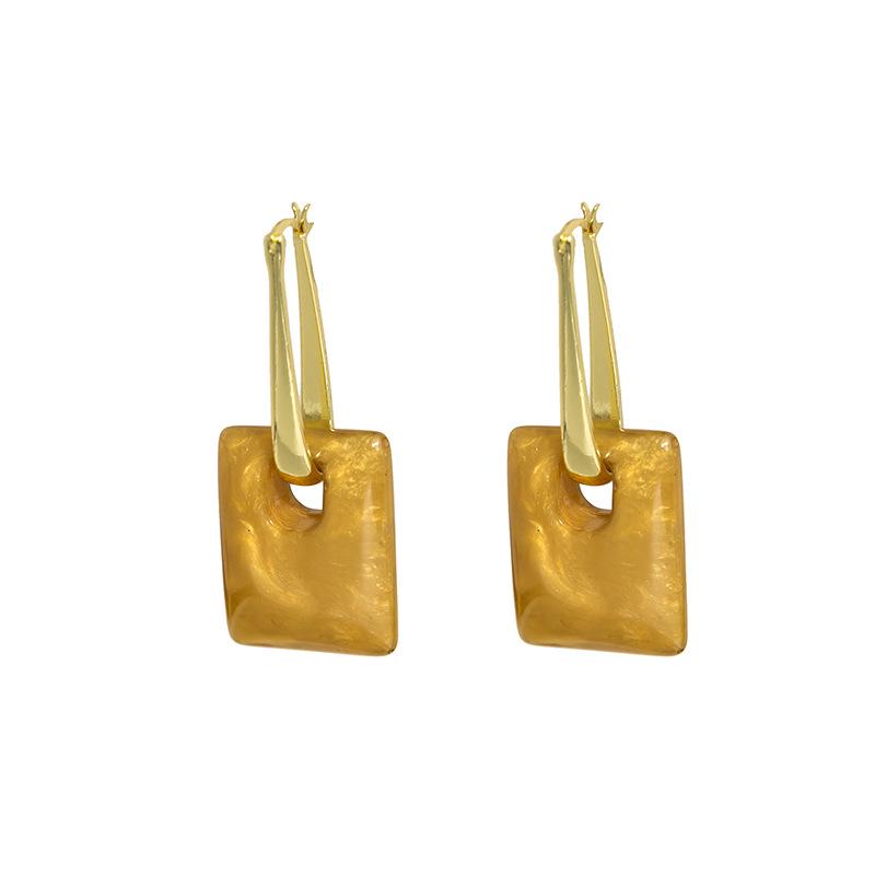 Korean Style Handbag with Celebrity-Inspired Pendant Square Earrings