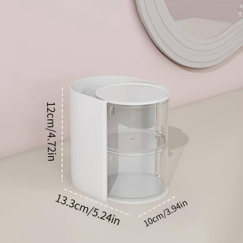 

Rotating Multi-Layer Transparent Hair Accessory Organizer - With Multiple Compartments for Makeup, Brushes, and Beauty Tools