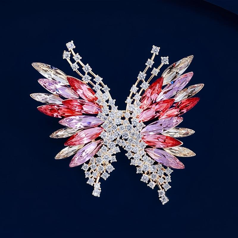 Fashionable Three-dimensional Butterfly Brooch, Women's Light Luxury and Elegant Super Sparkling Animal Brooch, Suit Pin