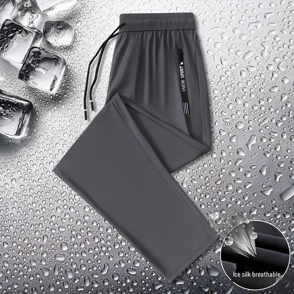 Schnelltrocknende Sommersporthose aus Eisseide für Herren aus Nylon - Lässige, gerade Passform in großen Größen