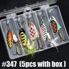 5pcs Fishing Lure Spinner bait, Bass Trout Salmon Hard Metal Spinner Baits Kit with Tackle Boxes