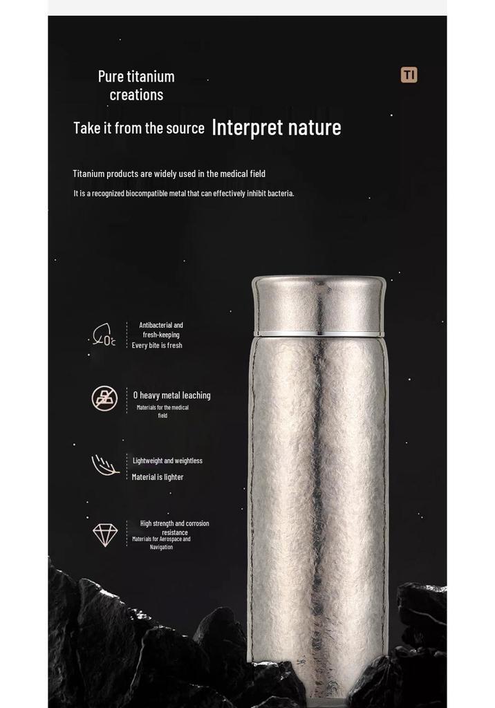 Premium Insulated Pure Titanium Tea Cup – Portable, Engraved, Customizable Gift