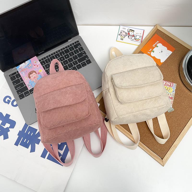 2023 Women's Korean Style Corduroy Backpack - Fashionable and Trendy