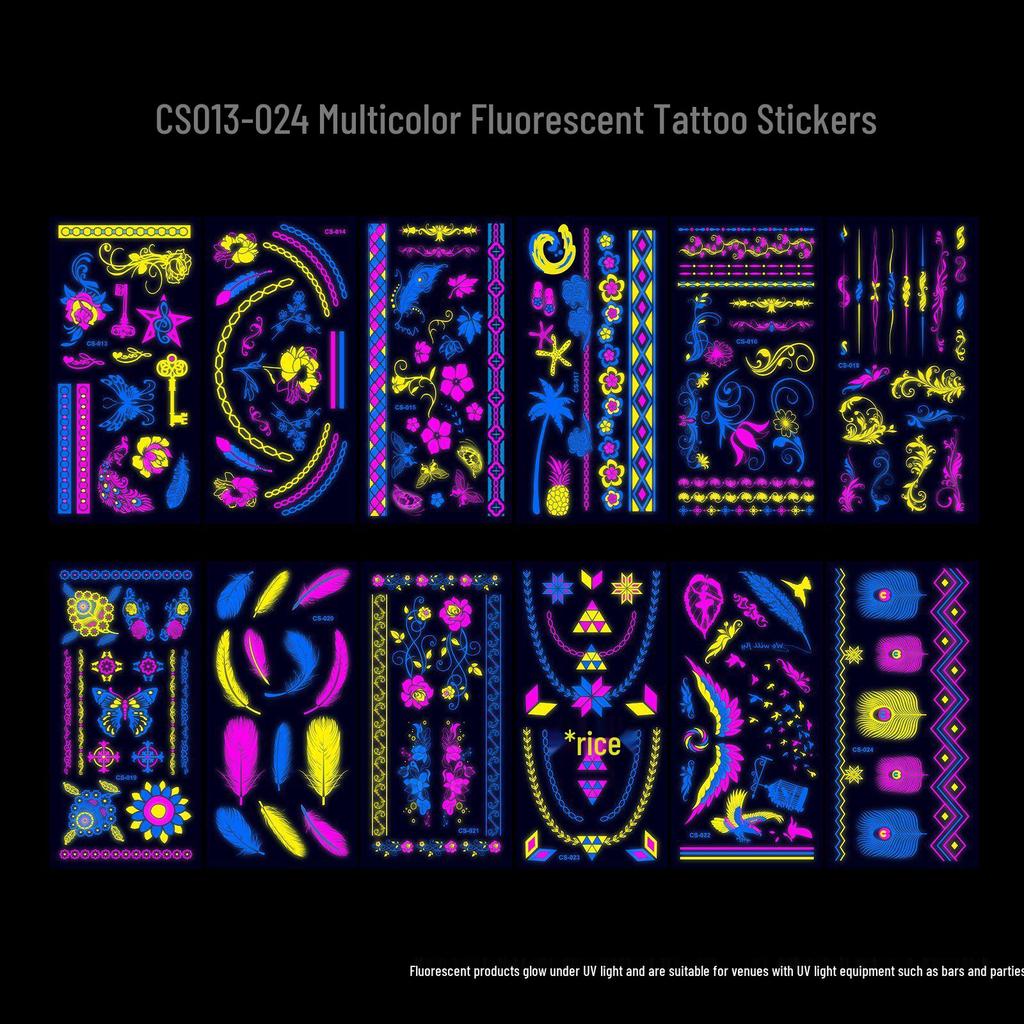 Creative Fluorescent Waterproof Full Arm and Face Tattoo Sticker