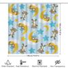 Blue Dream Kids Shower Curtain Set Teddy Bears Sleep On Clouds Stars with Moon Design for Bathroom Decor In Pastel Colors