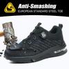 Rotating button Men's safety shoes Work Sneakers Steel toe shoes Lightweight Protection Shoes Puncture-Proof Protection Shoes