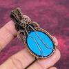 Sleeping Beauty Turquoise Pendant Copper Wire Wrapped Jewelry London Blue Topaz Gemstone Pendant