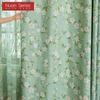 1PC Nuan Series Rural Style Summer Green Flower Printed Curtainsh Full Blackout Curtains for Bedroom Living Room Balcony Window for Home Decor