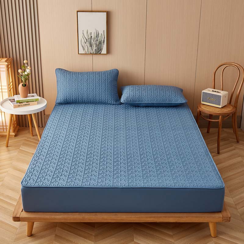 Luxury Pure Cotton Quilted Mattress Cover Anti -Mites Queen King Size Customized Bed Pad Protector Cover Not Included Pillowcase