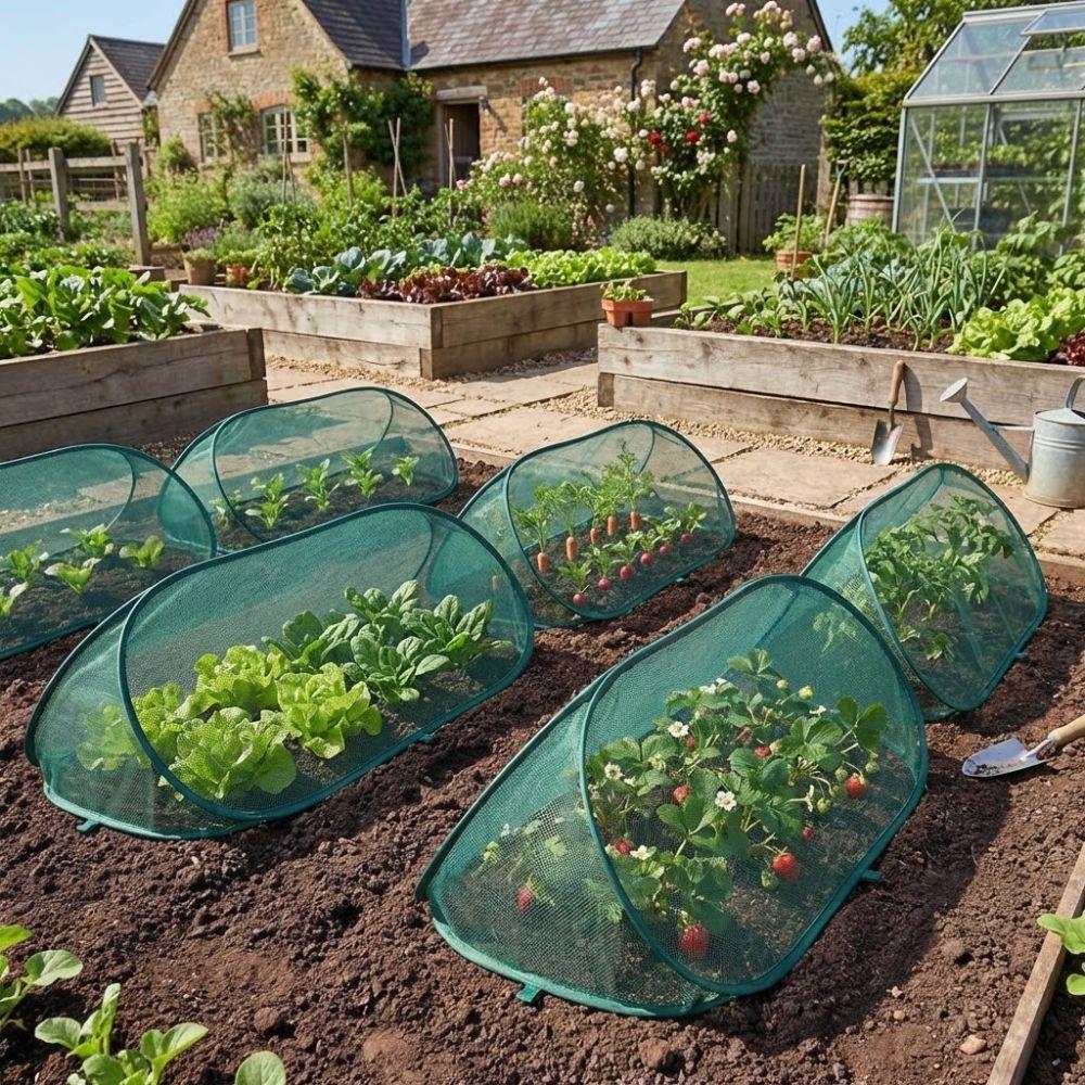 Teli Anti-Gelo per File di Giardino Teli Ombreggianti a Prova di Insetti Gabbia per Piante a Rete Orto