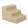 3 Steps Pet Dog Cat Stairs Ramp Ladder with Removable Cover for High Bed(Beige)