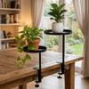 Round Adjustable Window Sill Shelf Black Clamp Plant Shelf Windowsill Extension Tray  Indoor