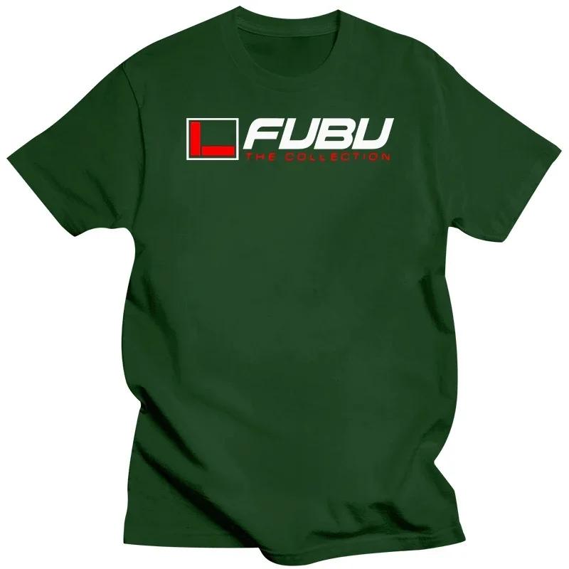 y2k short sleeves t shirt Casual T Shirts Fubu Logo Printed Graphic Fashion Round Neck 100%Cotton Tops Black Size S-4XL