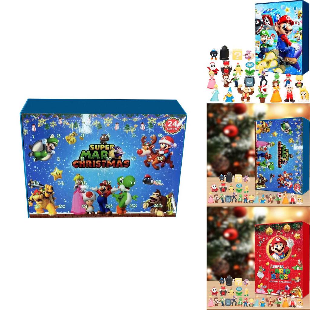 Super Mario Christmas Resin Decor With 24 Compartment Display For Home Garden Events