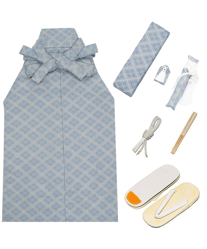 Shichigosan kimono haori and full set dull [KYOETSU] [Kyoetsu] 5-year-old boy's set, hakama, 753, ((02) blue, 5-year-old size)