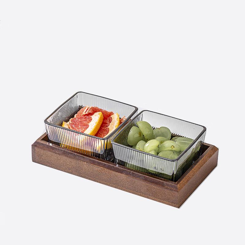 Danshi Zhiyuan Divided Glass Snack & Fruit Tray Set