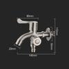 1PC G1/2' Wall Mounted 304 Stainless Steel Bibcock Single Cold Faucet One In Two Out Dual-Use Mop Pool Tap for Washing Machine