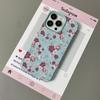 Red Powder Flower Pattern Phone Case For IPhone 17 16 15 14 13 12 11 Pro Max 16 Plus Bumper Shockproof  Cover Cases