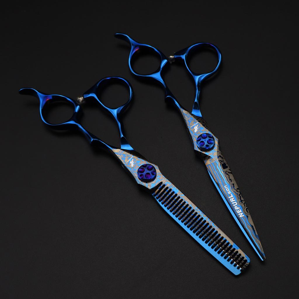 6.0 inch blue, hair scissors, hair scissors, flat scissors, bangs scissors FDM