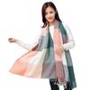 Autumn and winter warm imitation cashmere fringed student new plaid scarf women's winter shawl