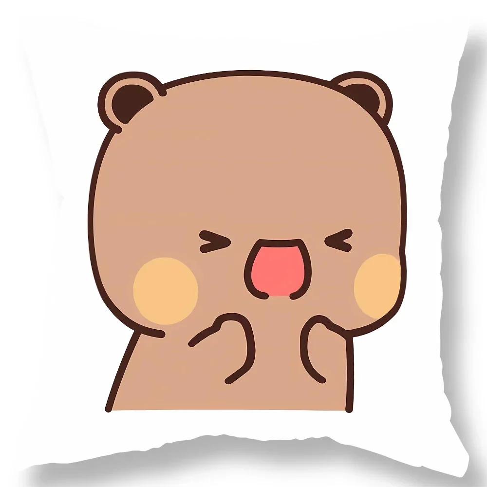 

Милая наволочка с принтом медведя в подарок Каваий мультяшная анимация Чехол для подушки на диван для гостиной Домашнее украшение для комнаты в спальне 66x66cm