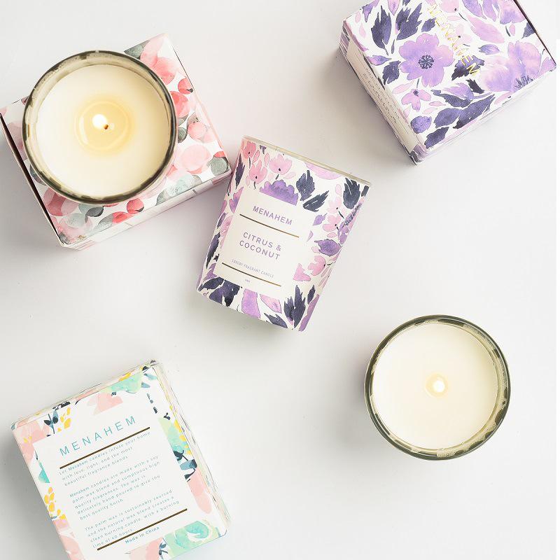 New Smokeless Soy Wax Aromatherapy Floral Scented Candles with Exquisite Packaging - Perfect Party Favors