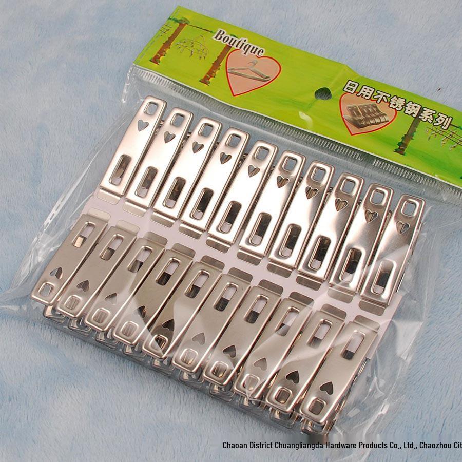Stainless Steel 5cm Heart-Shaped Nail-Free Flat Clip (1.2 cm)