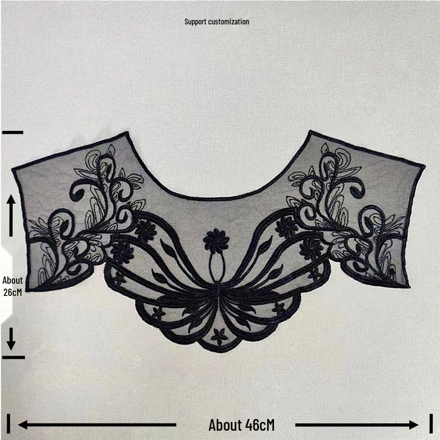 Polyester Lace Flower Embroidery Collar Patch