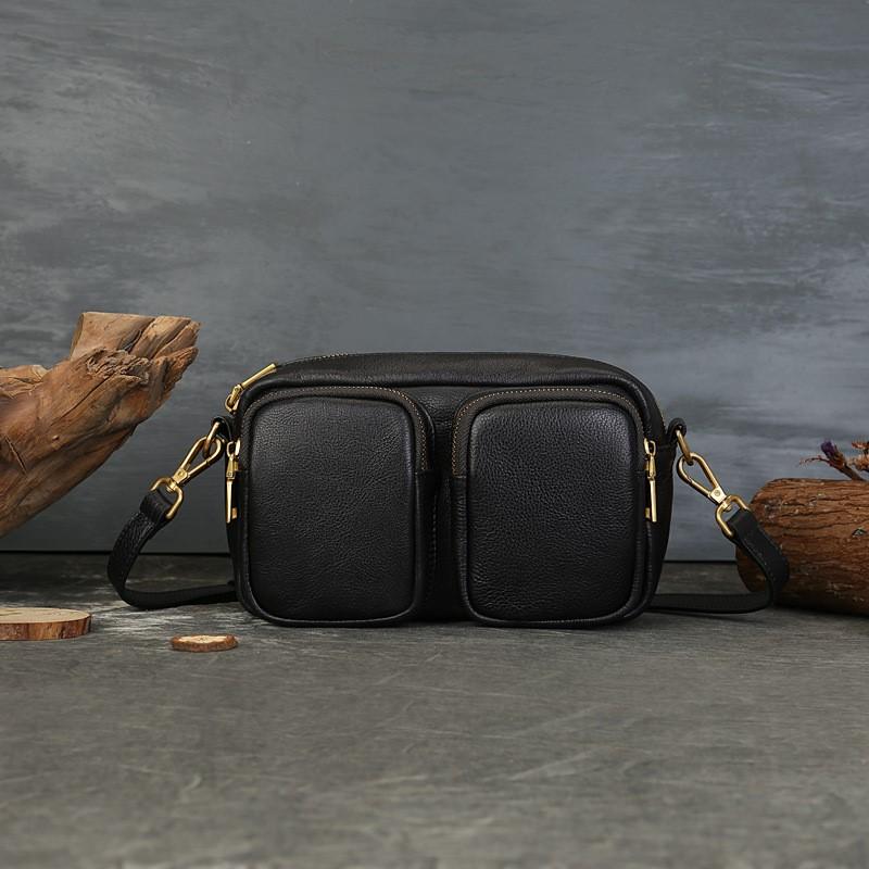 Johnature Genuine Leather Women's Bag Soft Cowhide Large Capacity Solid Color Multi Compartment Shoulder Crossbody Bag