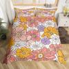 Exotic Floral Duvet Cover Abstract Geometric Bedding Set Microfiber Flowers Leaves Comforter Cover King For Girls Adult Bedroom