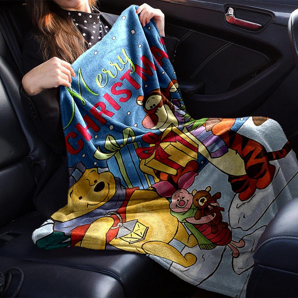 Christmas Winnie Pooh Friends Blanket Soft Throw Blanket For Home Bedroom Bed Sofa Travel Office Solid Christmas Blanket