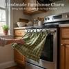 Ruffle Trim Oven Door Curtain Handmade Oven Cover Effortless Install Oven Skirt  Rustic Kitchen