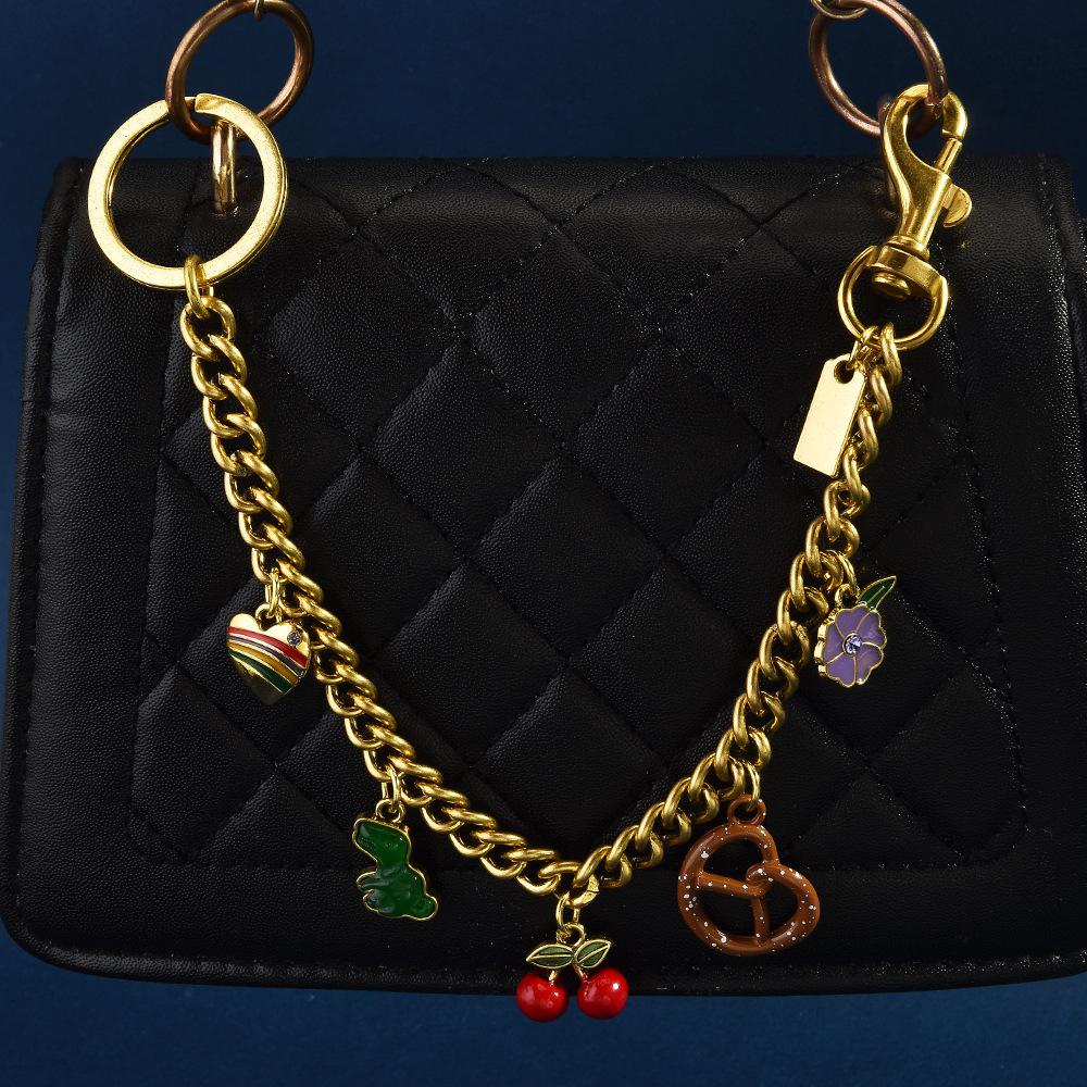 Hot Bag Pendant Cherry Strawberry Lanyard Women S Bag Jewelry Cherries Dinosaur Oblique Span Bag Keychain Cherry Pendant