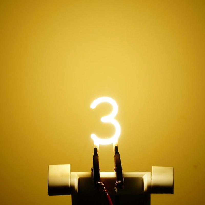 Number 0/1/2/3/4/5/6/7/8/9 Led Filament Dc 3V Cob Edison Yellow White Diy Candle Led Diodes Party Decoration Light Accessories