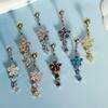 Rhinestone Flower Pendants Belly Button Ring Body Piercing Jewelry  Party Decoration