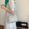 Large Capacity Hollow Bag Women's New Gold and Silver Thread Tote Woven Bag Portable Shoulder Beach Bag Tide