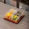 Elegant Glass Divided Snack & Fruit Tray with Lid