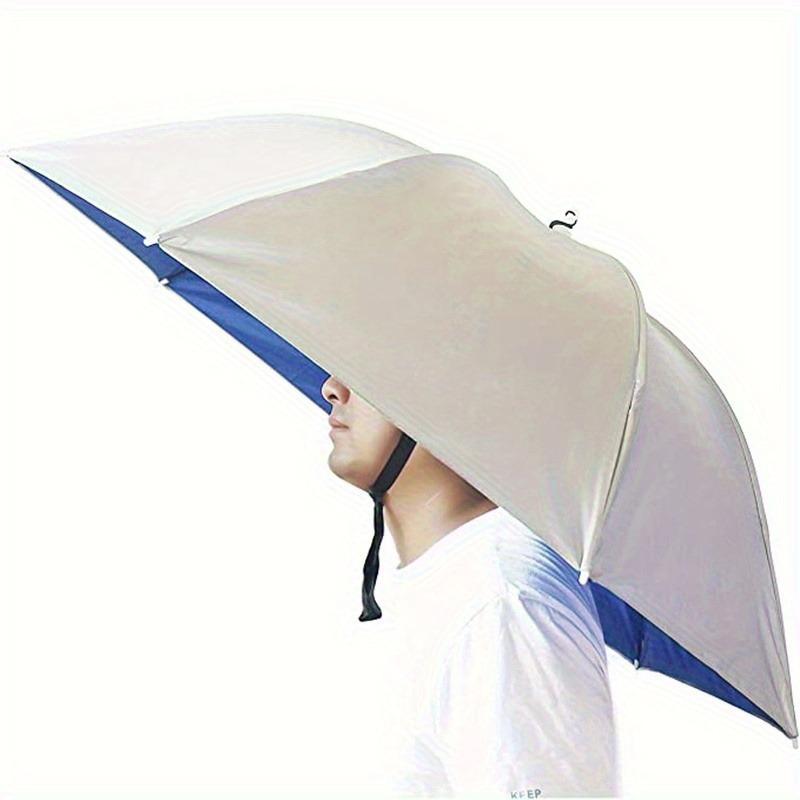 Fishing Umbrella Hat UV-blocking Adjustable Lightweight Sun Protection Rain Umbrella Hat Fishing Camping Accessories