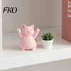 Luxury Cat Sculptures 3D Printed Pink Hugging Figurine, Adorable Sitting Kitten Statue with Raised Paws, Stable Statues Kawaii Desk Car Dashboard
