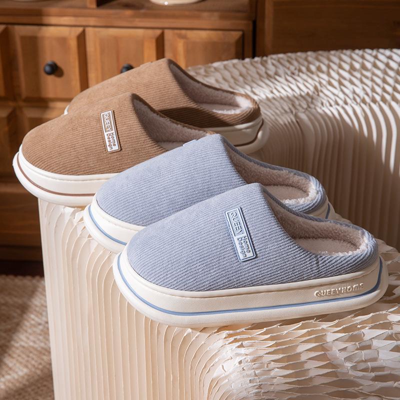 2025 Nieuwe Herfst/Winter Dikke Zool Elastisch Katoenen Pantoffels - Warm, Antislip en Comfortabel voor Mannen en Vrouwen
