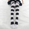 Calcetines Japoneses Dulces de Rayas con Estampado de Huella de Gato Hasta la Rodilla - Lindo Estilo Lolita Soft Girl JK